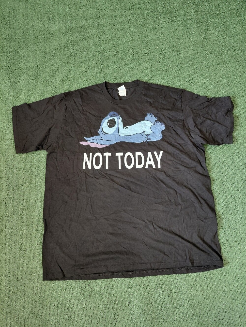 Disney Lilo & Stitch Not Today Funny Lazy Movie Black T Shirt Sz XXL